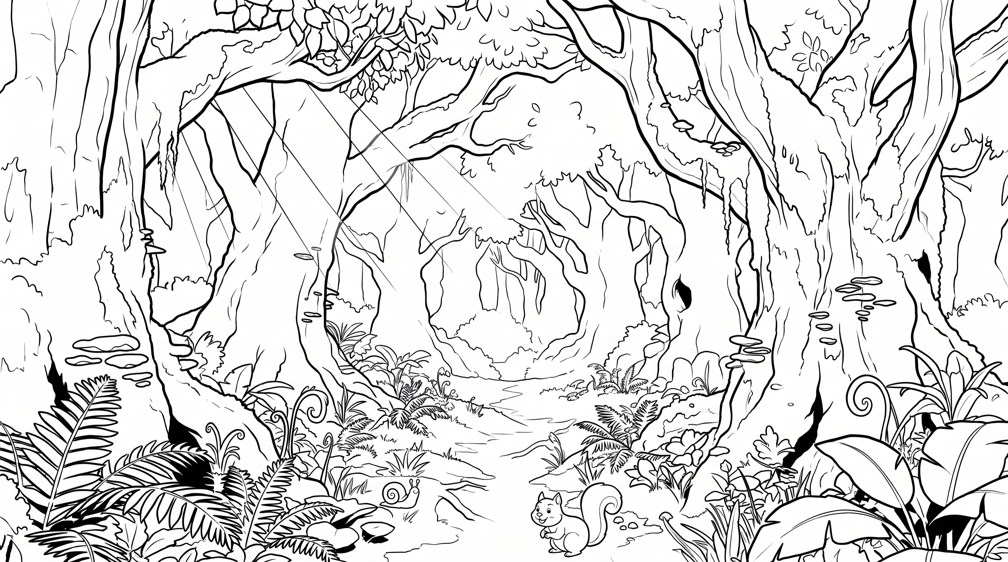 Azeban Coloring Page 2 - Black outlines on cream background